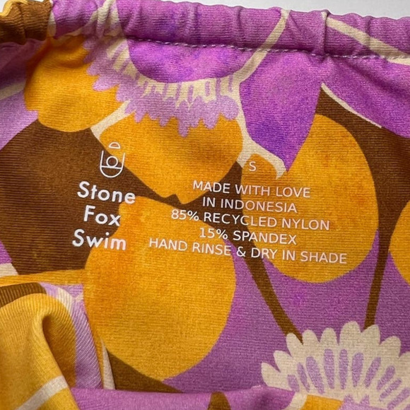 NWT Stone Fox Swim River Bikini Bottom, Adjustable, Side Tie, Floral, size Small - Picture 7 of 14